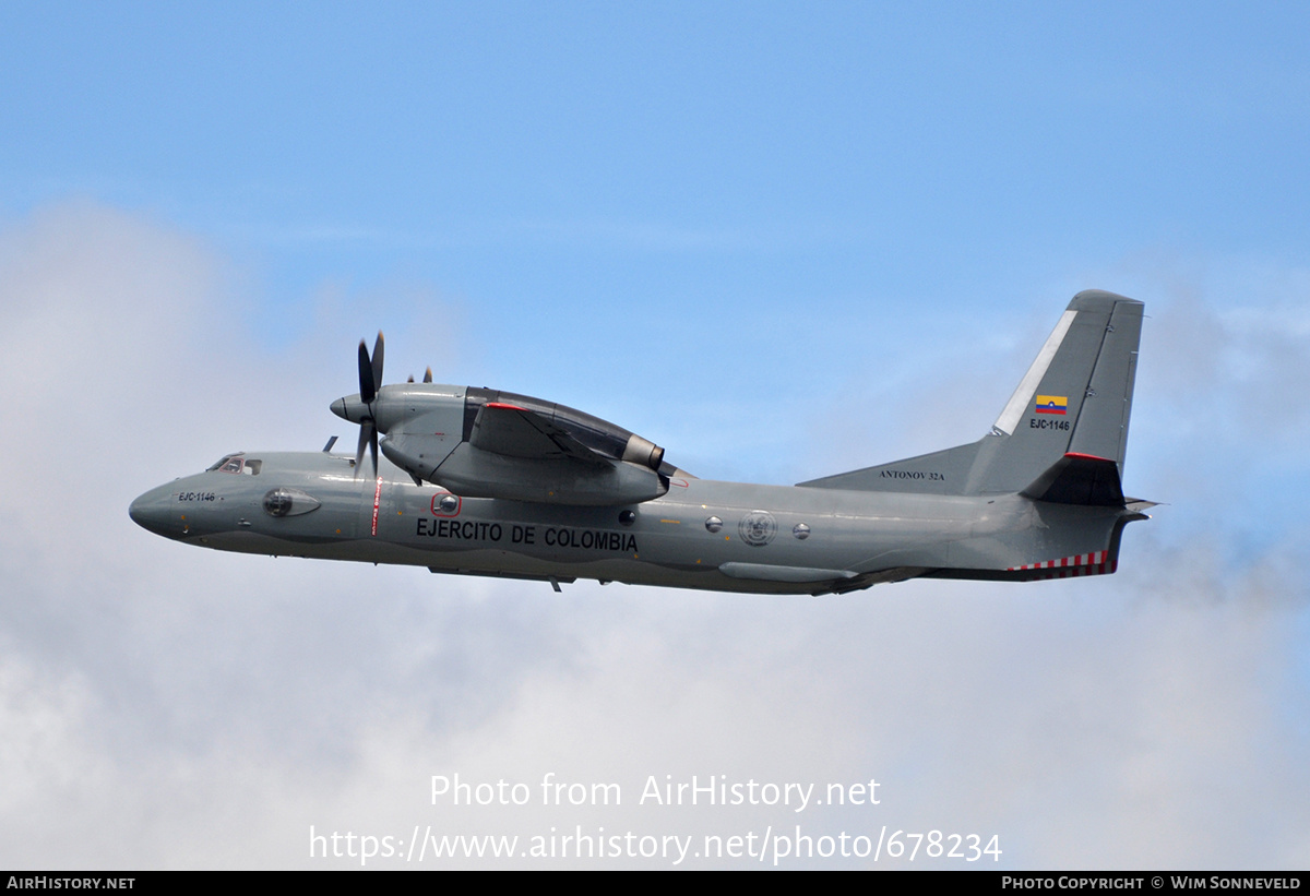 Aircraft Photo of EJC-1146 | Antonov An-32A | Colombia - Army | AirHistory.net #678234