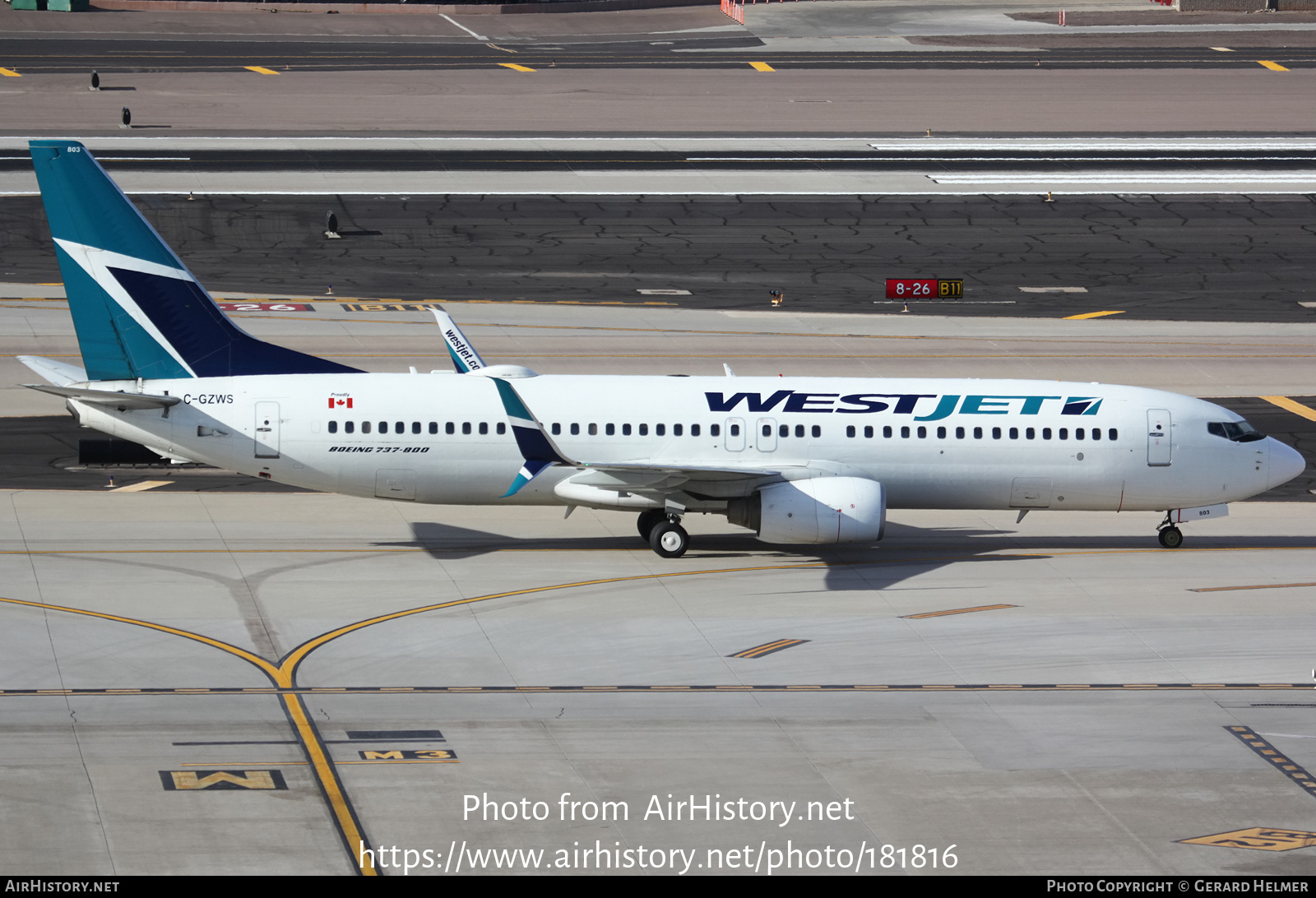 Aircraft Photo Of C GZWS Boeing 737 8CT WestJet AirHistory Net