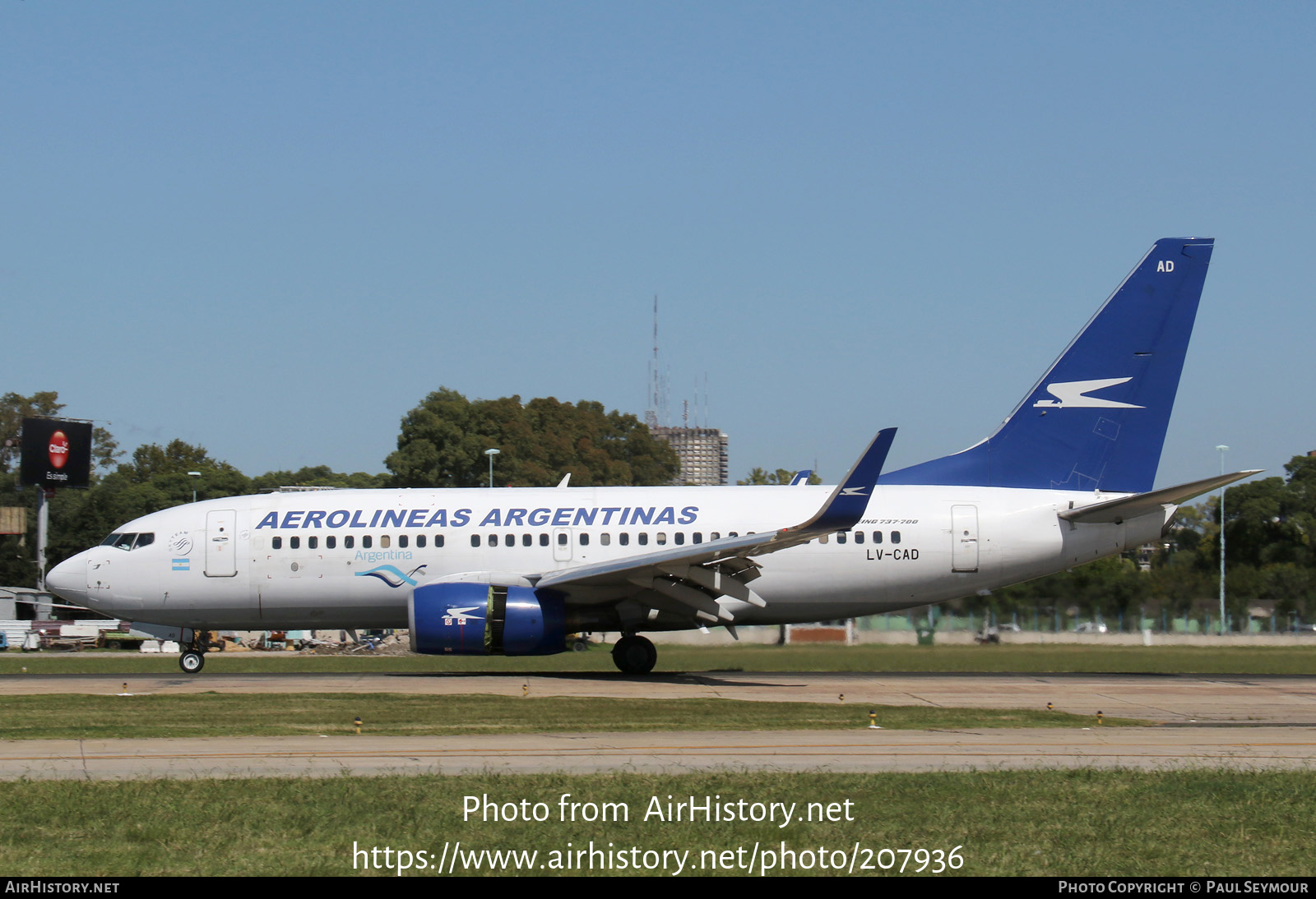 Aircraft Photo of LV CAD Boeing 737 76N Aerolíneas Argentinas