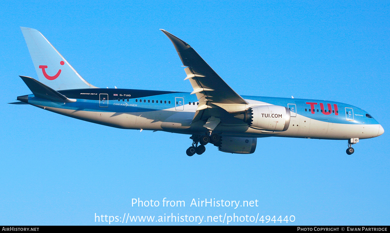 Aircraft Photo Of G TUID Boeing 787 8 Dreamliner Thomson Airways