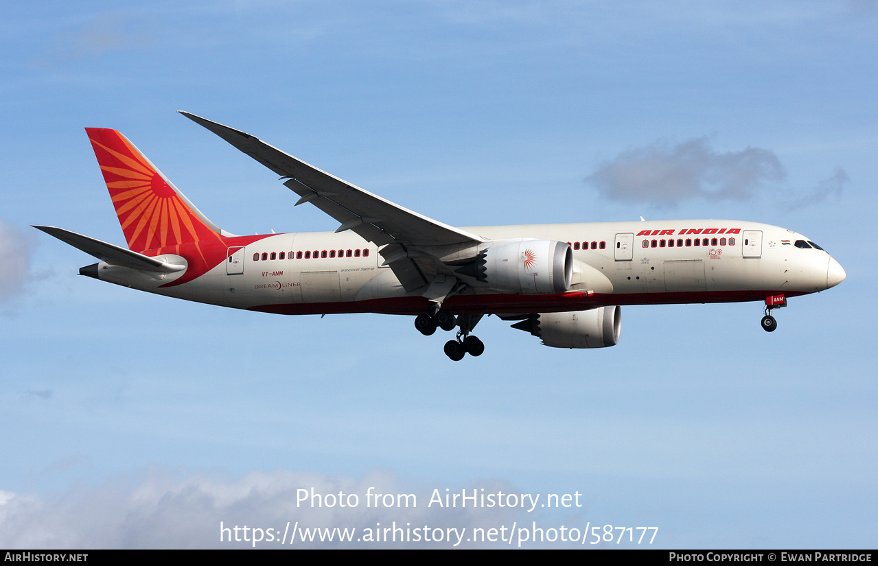 Aircraft Photo Of VT ANM Boeing 787 8 Dreamliner Air India