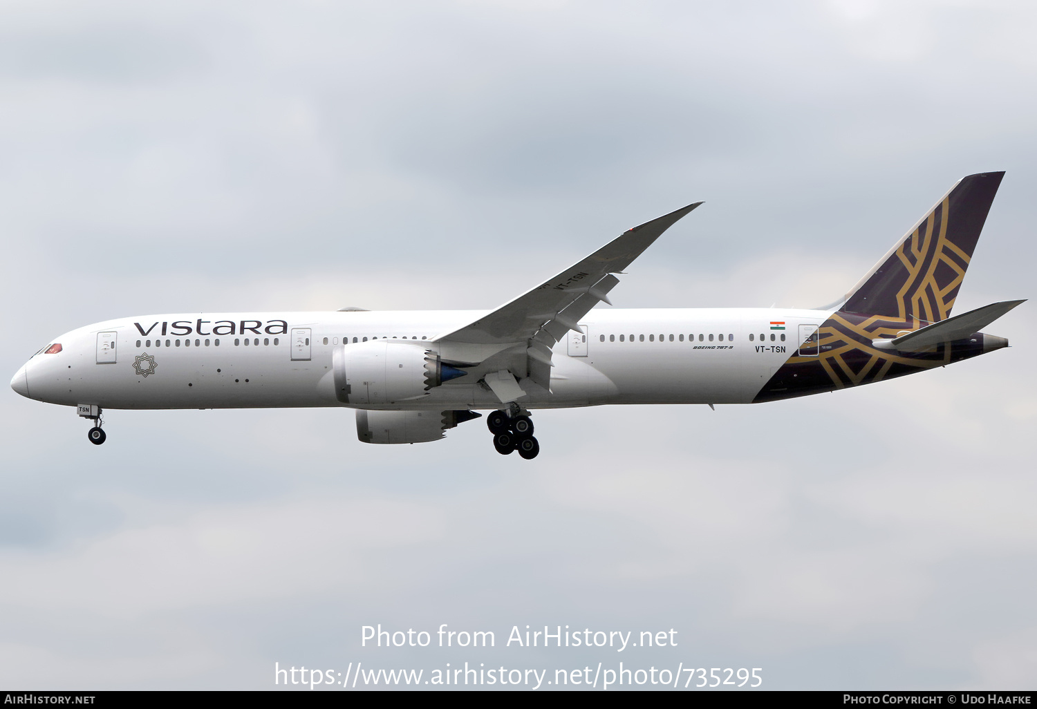 Aircraft Photo Of VT TSN Boeing 787 9 Dreamliner Vistara