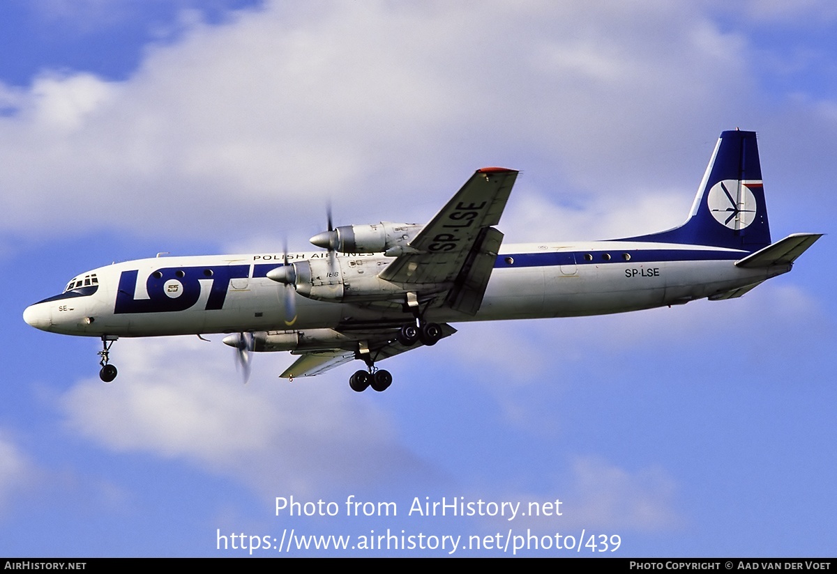 Aircraft Photo of SP-LSE | Ilyushin Il-18V | LOT Polish Airlines - Polskie Linie Lotnicze | AirHistory.net #439