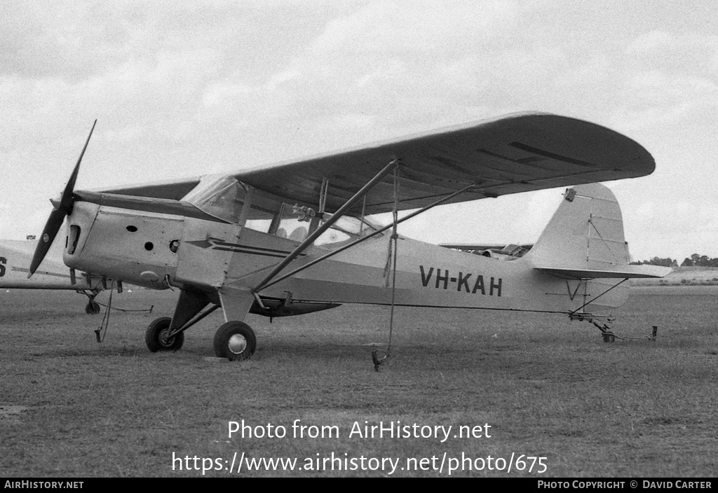 Aircraft Photo of VH-KAH | Auster J-1B Aiglet | AirHistory.net #675