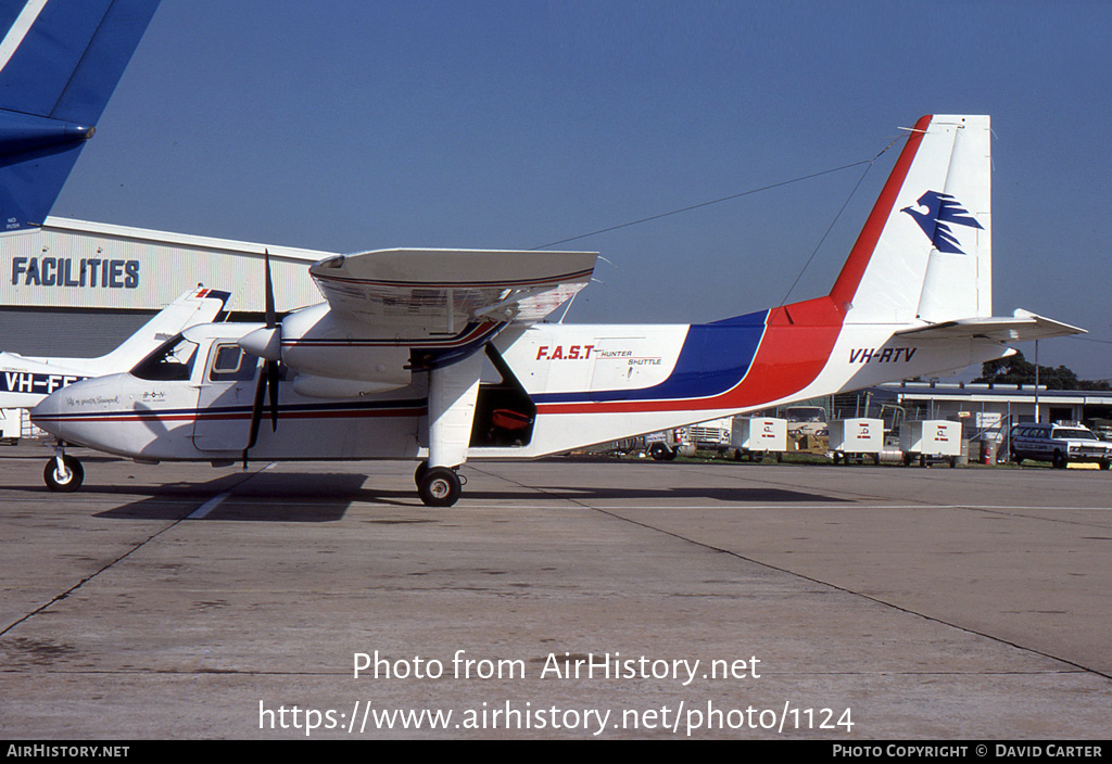 Aircraft Photo of VH-RTV | Britten-Norman BN-2A-26 Islander | FAST Hunter Shuttle - Falcon and Sopac Transport | AirHistory.net #1124