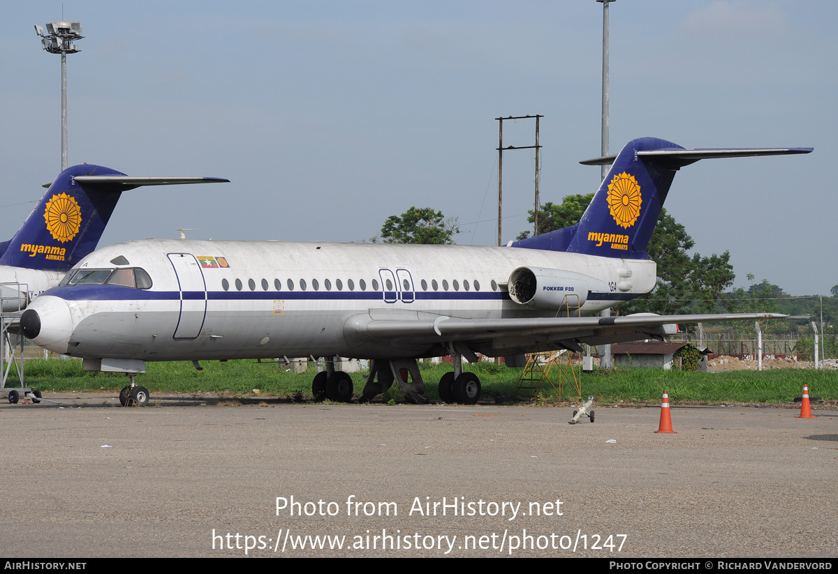 Aircraft Photo of XY-AGA | Fokker F28-4000 Fellowship | Myanma Airways | AirHistory.net #1247