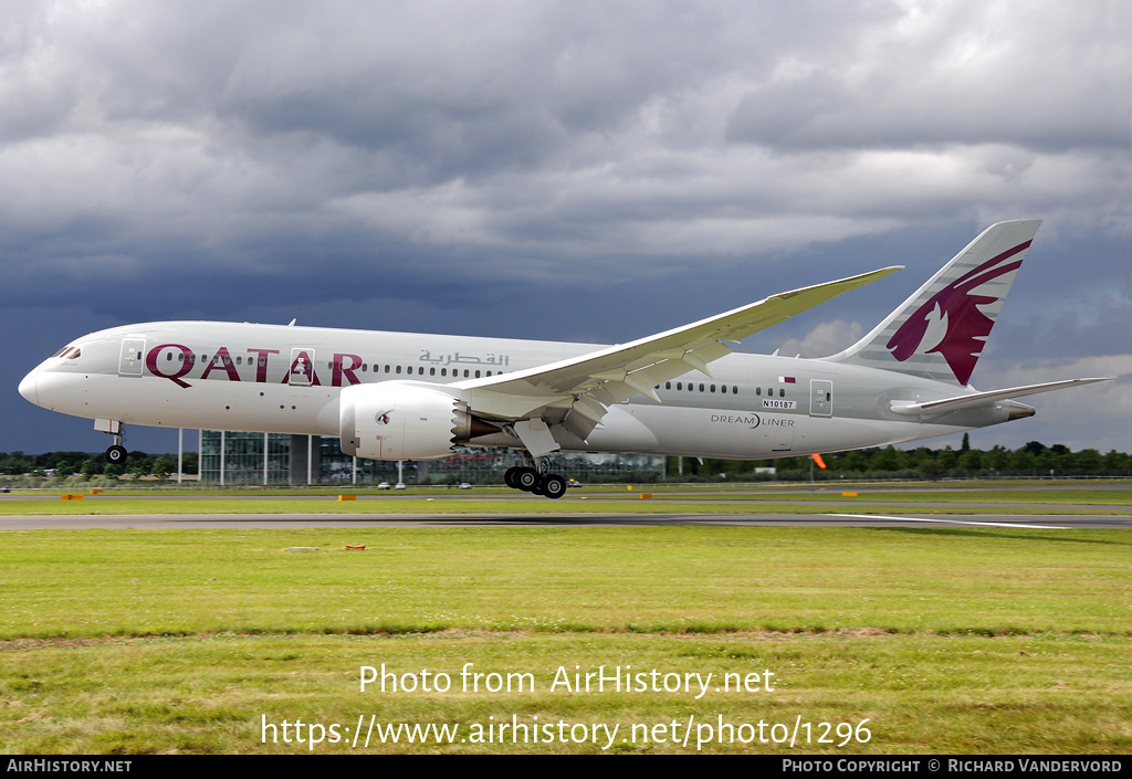 Aircraft Photo of N10187 | Boeing 787-8 Dreamliner | Qatar Airways | AirHistory.net #1296