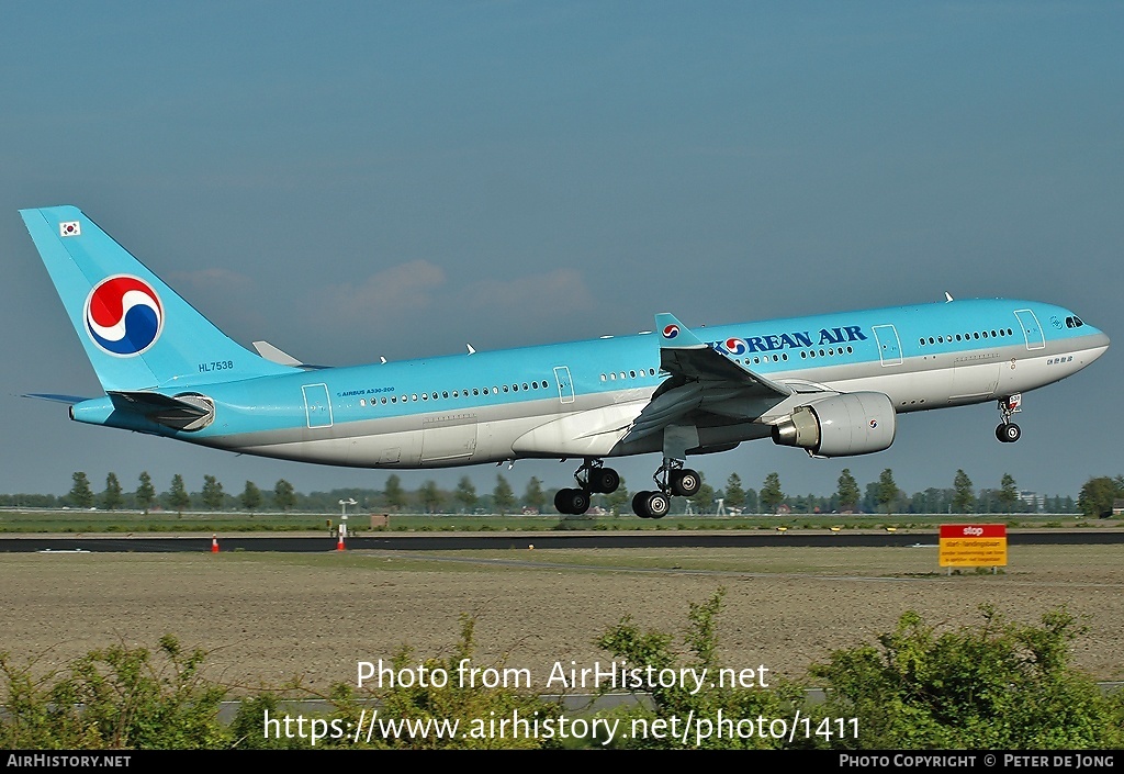 Aircraft Photo of HL7538 | Airbus A330-223 | Korean Air | AirHistory.net #1411