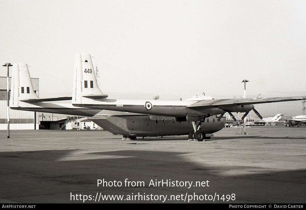 Aircraft Photo of XP449 | Armstrong Whitworth AW-660 Argosy C.1 | UK - Air Force | AirHistory.net #1498