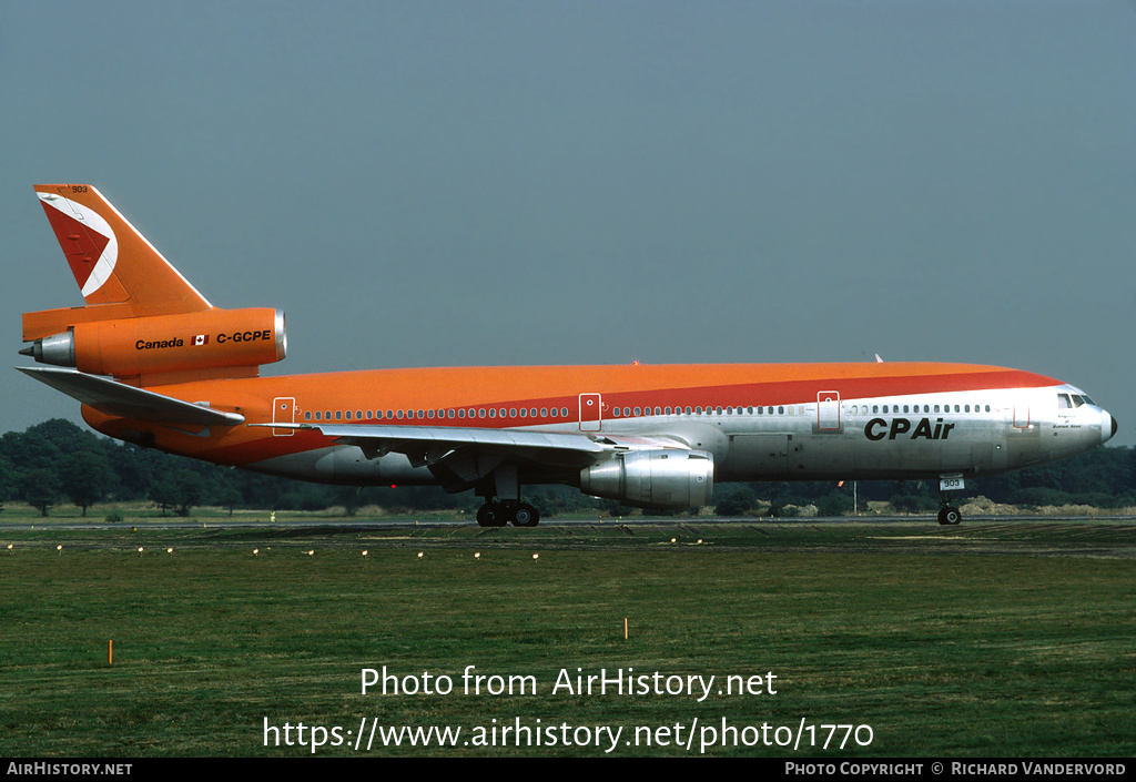 Aircraft Photo of C-GCPE | McDonnell Douglas DC-10-30 | CP Air | AirHistory.net #1770