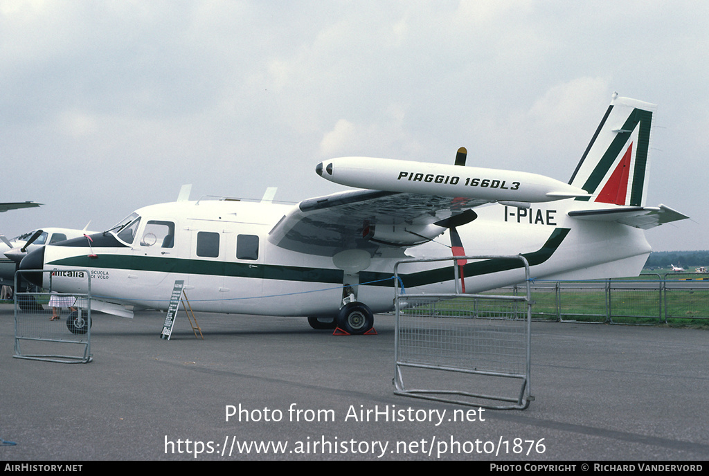 Aircraft Photo of I-PIAE | Piaggio P-166DL-3 | Alitalia - Scuola di Volo | AirHistory.net #1876