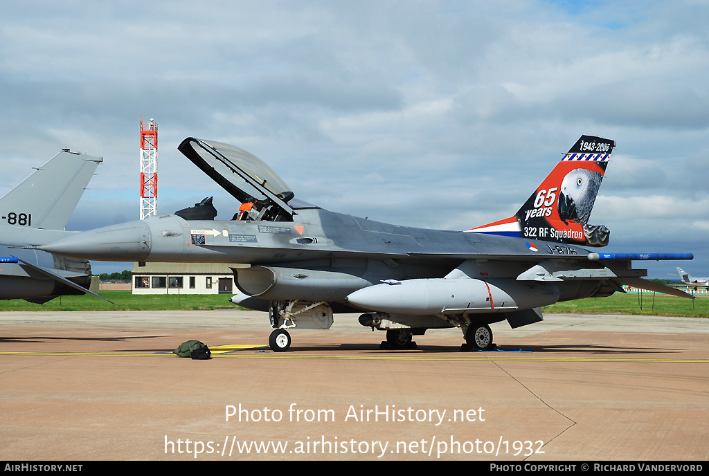 Aircraft Photo of J-876 | General Dynamics F-16AM Fighting Falcon | Netherlands - Air Force | AirHistory.net #1932