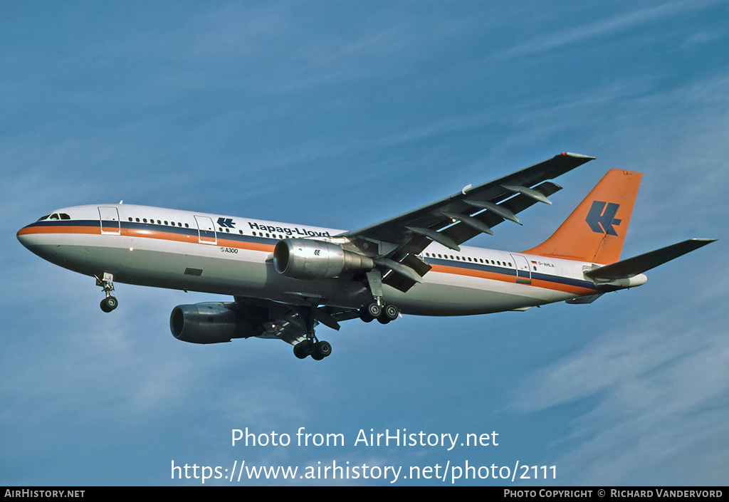 Aircraft Photo of D-AHLA | Airbus A300B4-203 | Hapag-Lloyd | AirHistory.net #2111