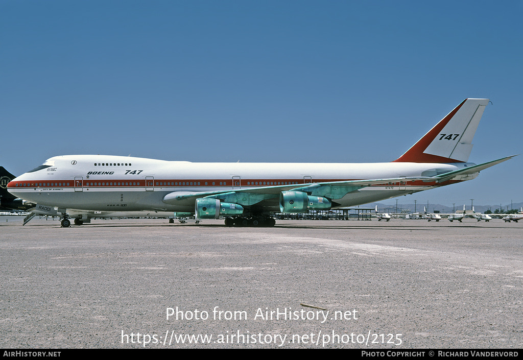 Aircraft Photo of N7470 | Boeing 747-121 | Boeing | AirHistory.net #2125