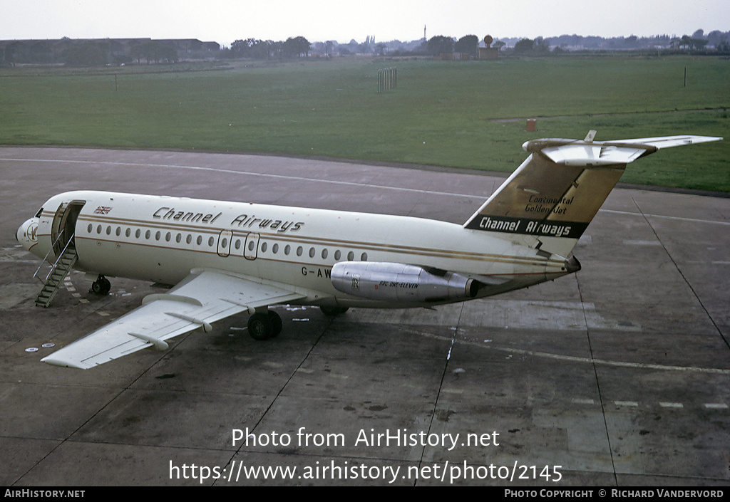 Aircraft Photo of G-AWEJ | BAC 111-408EF One-Eleven | Channel Airways | AirHistory.net #2145