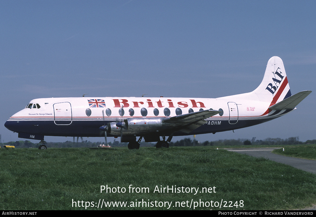 Aircraft Photo of G-AOHM | Vickers 802 Viscount | British Air Ferries - BAF | AirHistory.net #2248