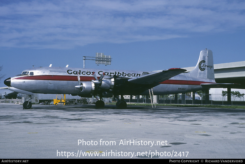 Aircraft Photo of N43867 | Douglas C-118A Liftmaster | Caicos Caribbean Airways | AirHistory.net #2417