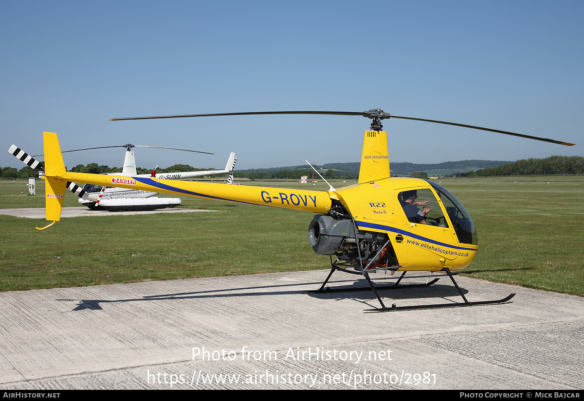 Aircraft Photo of G-ROVY | Robinson R-22 Beta | Elite Helicopters | AirHistory.net #2981