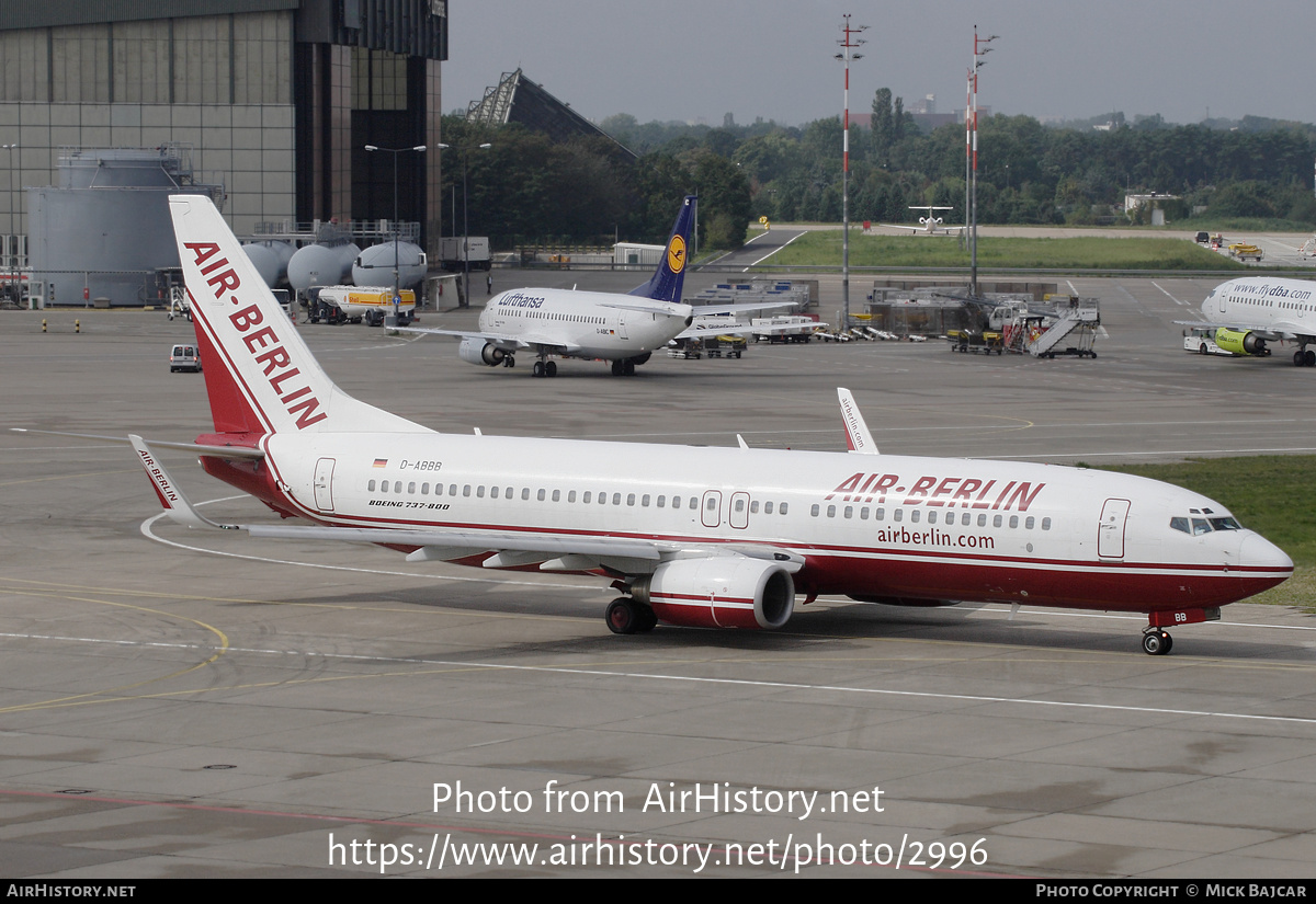 Aircraft Photo of D-ABBB | Boeing 737-86J | Air Berlin | AirHistory.net #2996