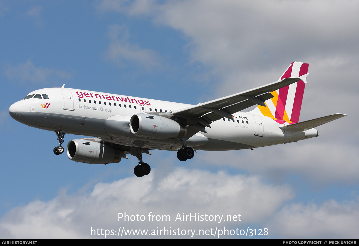 Aircraft Photo of D-AGWM | Airbus A319-132 | Germanwings | AirHistory.net #3128