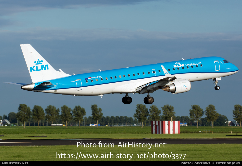 Aircraft Photo of PH-EZC | Embraer 190STD (ERJ-190-100STD) | KLM Cityhopper | AirHistory.net #3377