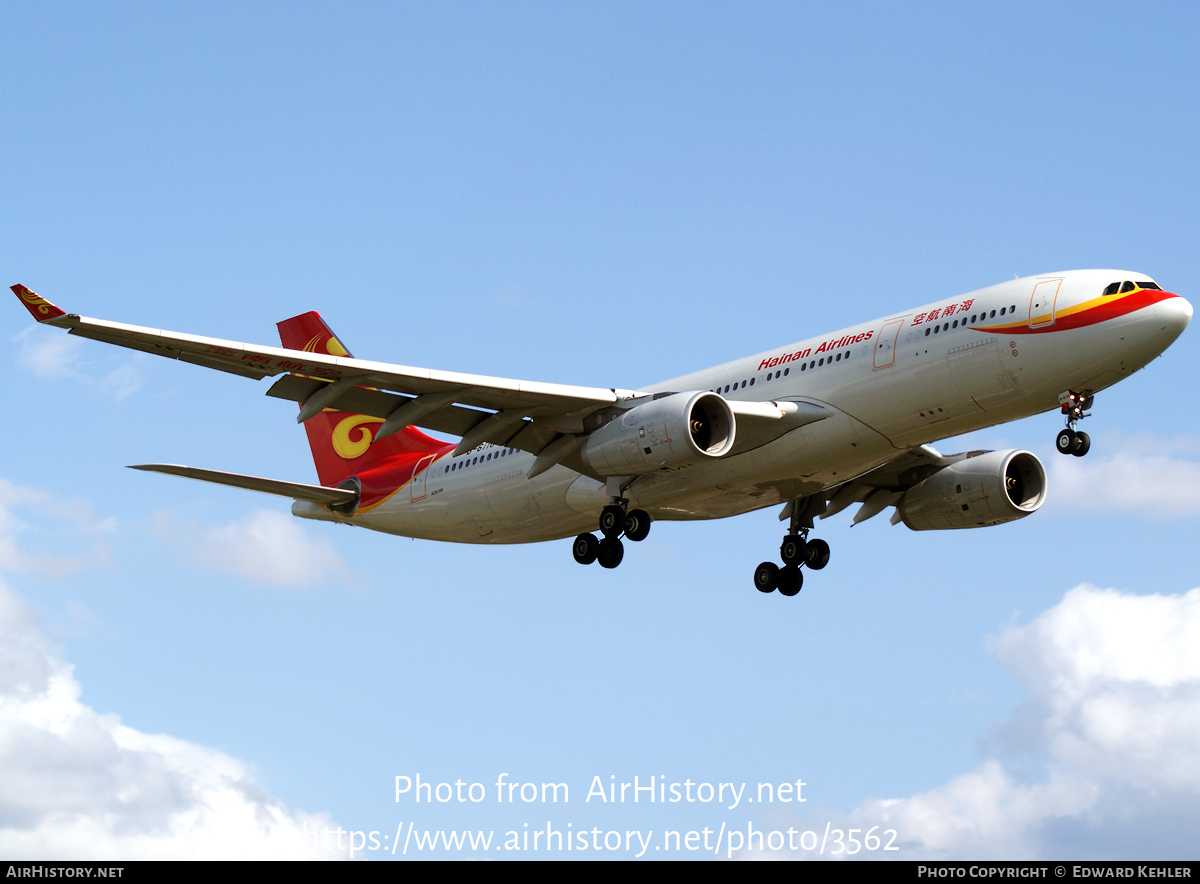 Aircraft Photo of B-6116 | Airbus A330-243 | Hainan Airlines | AirHistory.net #3562