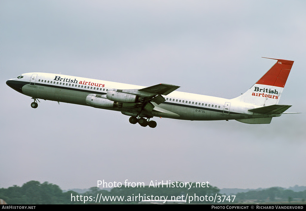 Aircraft Photo of G-AYSL | Boeing 707-321 | British Airtours | AirHistory.net #3747
