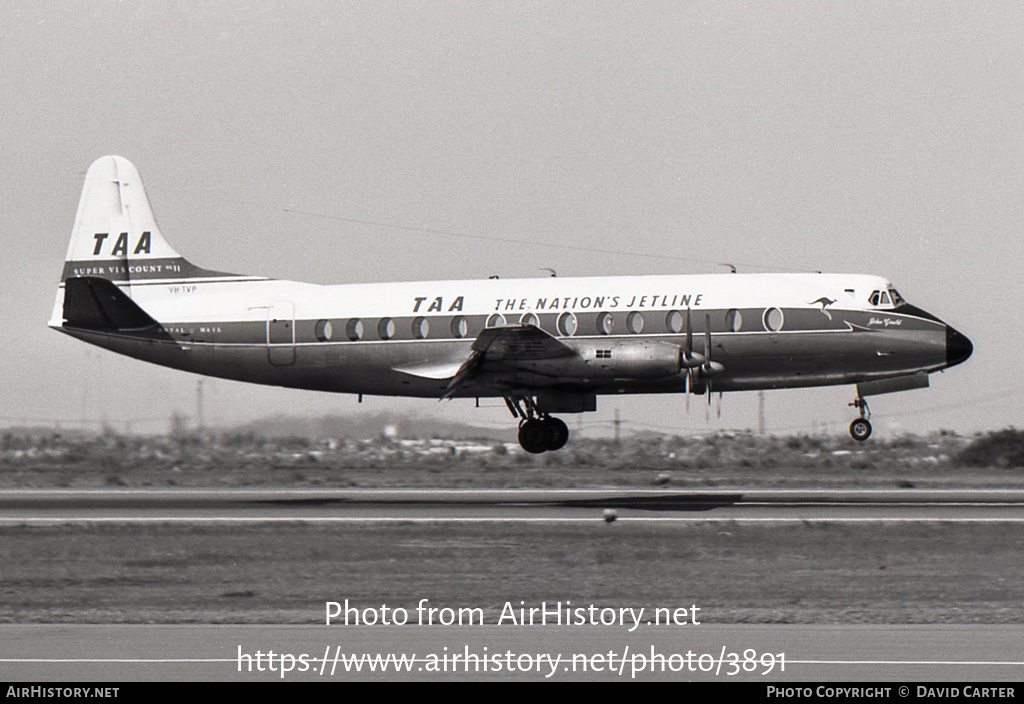 Aircraft Photo of VH-TVP | Vickers 816 Viscount | Trans-Australia Airlines - TAA | AirHistory.net #3891