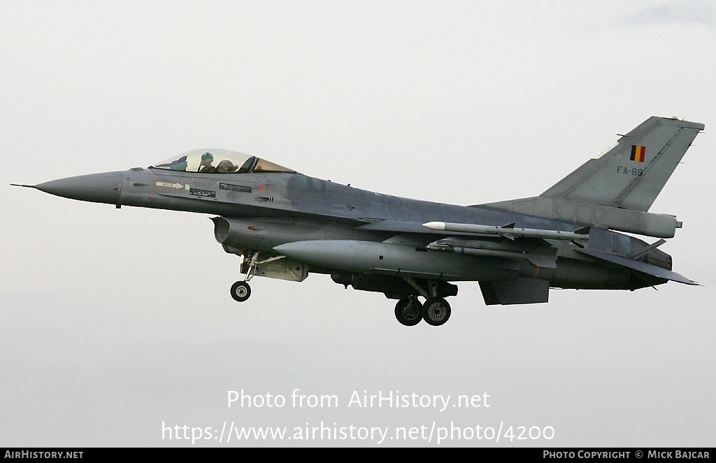 Aircraft Photo of FA-89 | General Dynamics F-16AM Fighting Falcon | Belgium - Air Force | AirHistory.net #4200