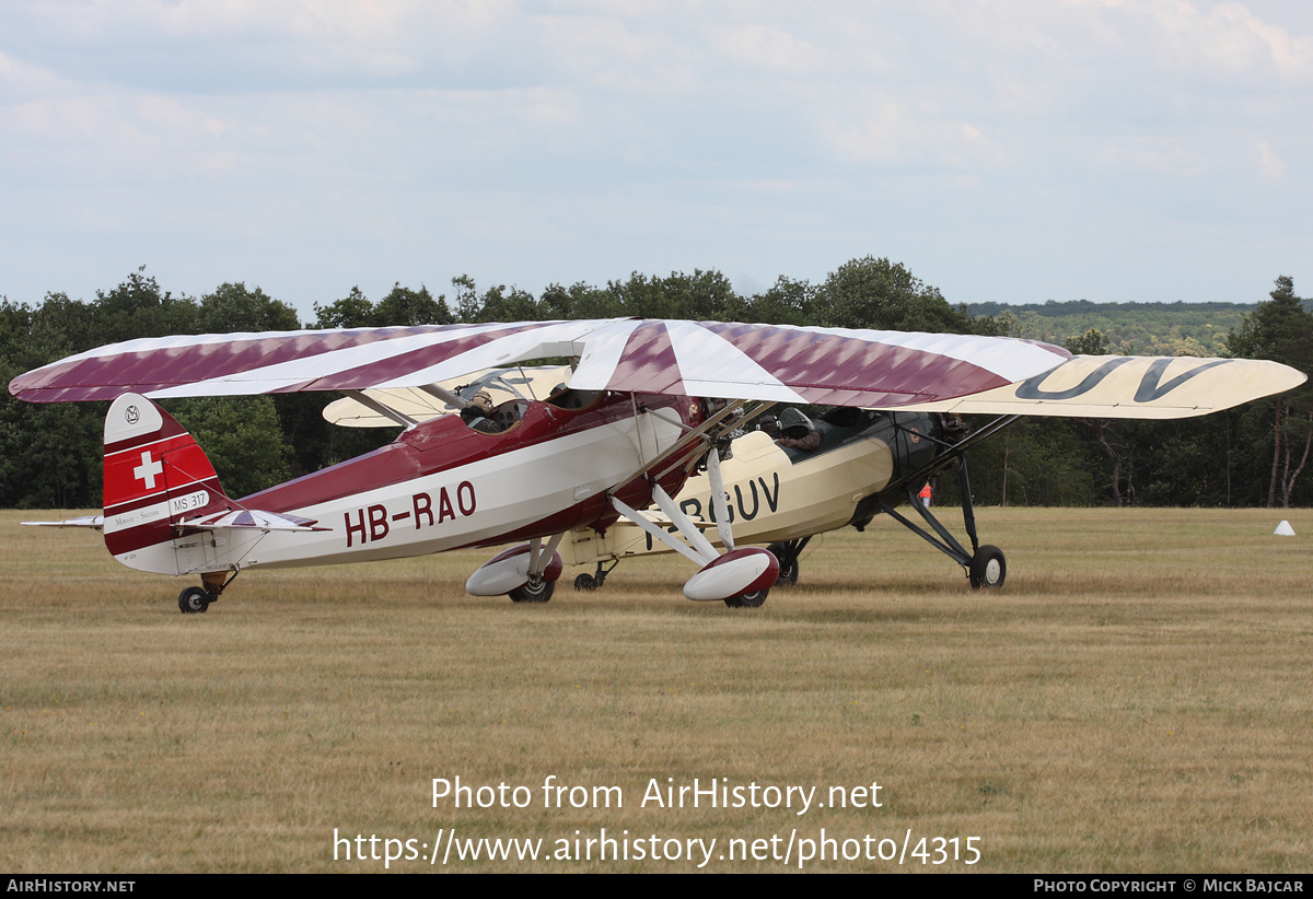 Aircraft Photo of HB-RAO | Morane-Saulnier MS-317 | AirHistory.net #4315