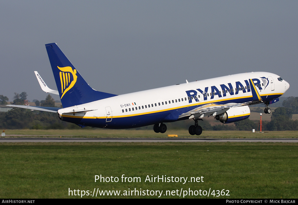 Aircraft Photo of EI-DWV | Boeing 737-8AS | Ryanair | AirHistory.net #4362