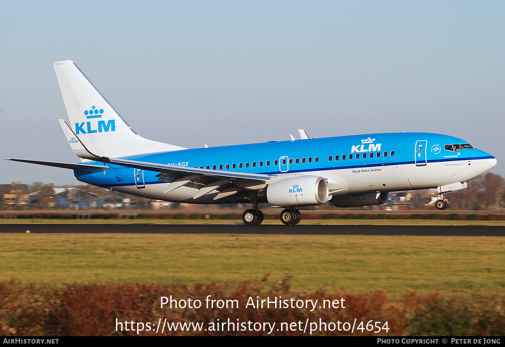 Aircraft Photo of PH-BGE | Boeing 737-7K2 | KLM - Royal Dutch Airlines | AirHistory.net #4654