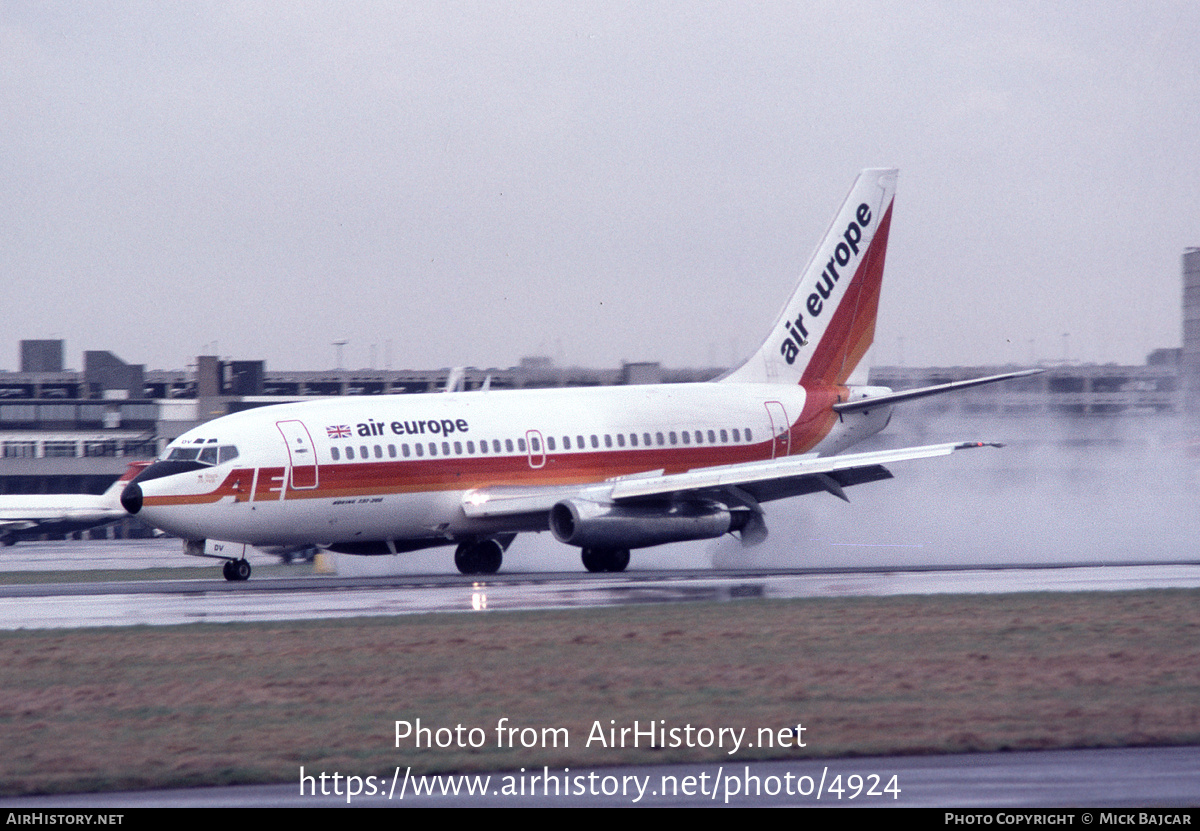 Aircraft Photo of G-DDDV | Boeing 737-2S3/Adv | Air Europe | AirHistory.net #4924