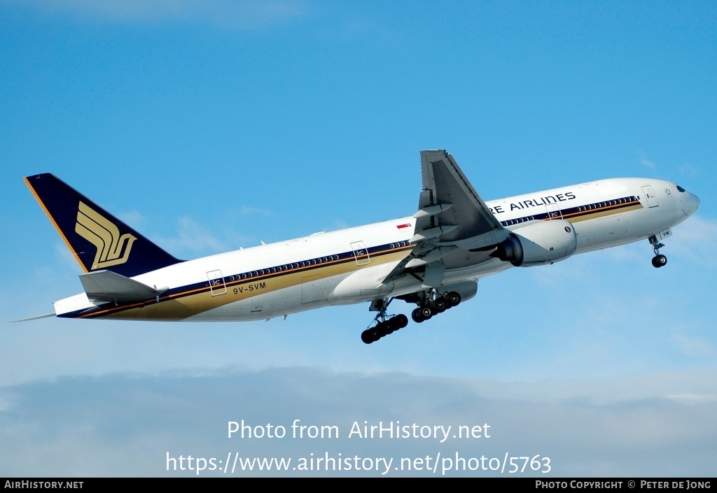 Aircraft Photo of 9V-SVM | Boeing 777-212/ER | Singapore Airlines | AirHistory.net #5763