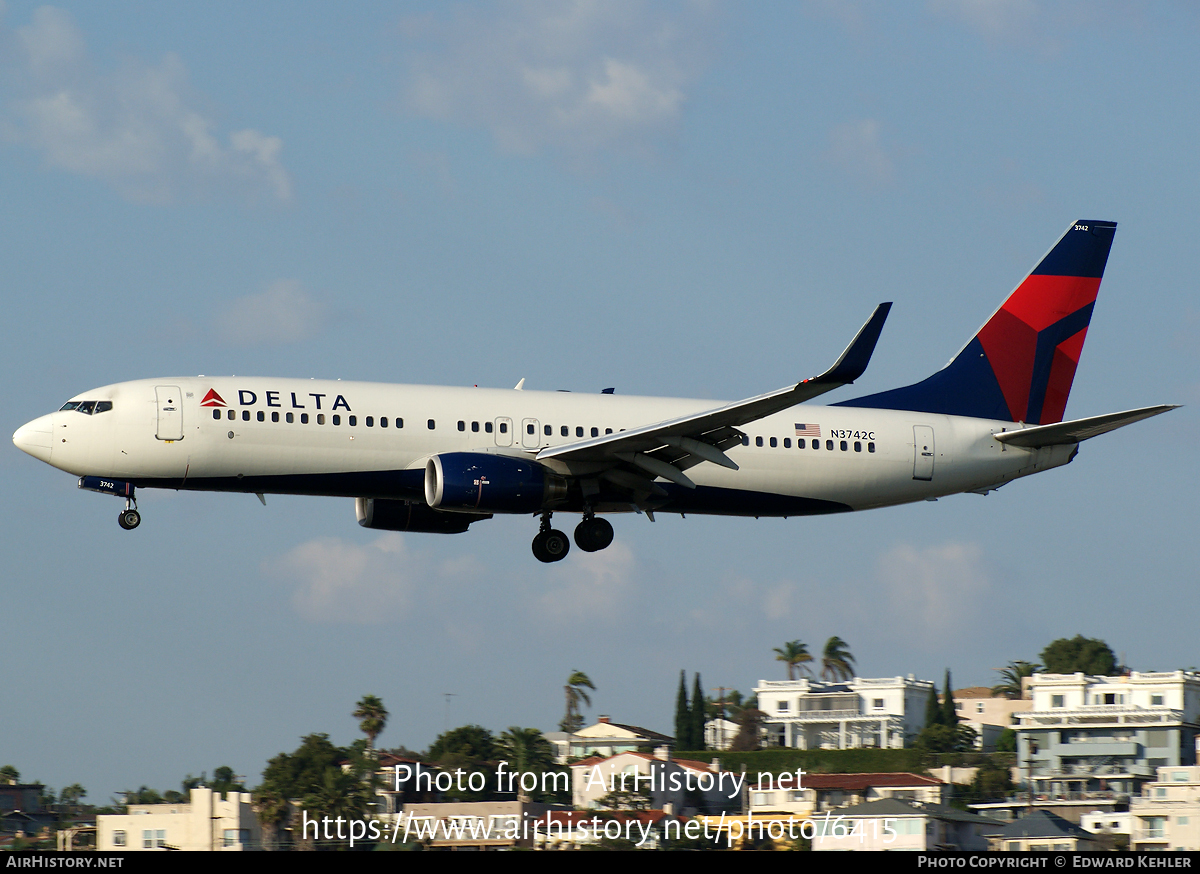 Aircraft Photo of N3742C | Boeing 737-832 | Delta Air Lines | AirHistory.net #6415