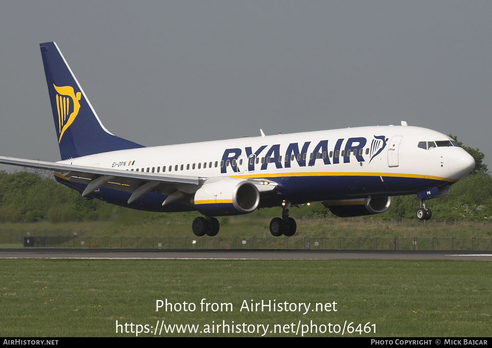 Aircraft Photo of EI-DPN | Boeing 737-8AS | Ryanair | AirHistory.net #6461