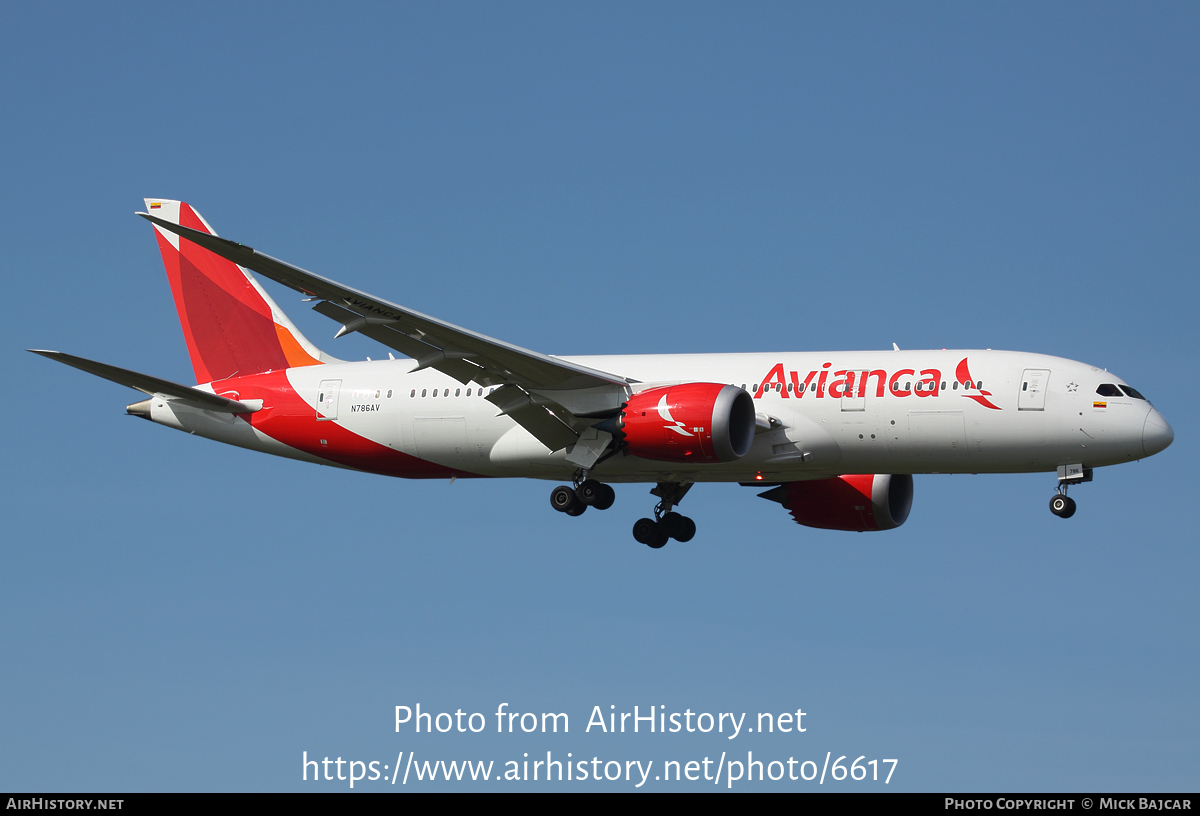 Aircraft Photo of N786AV | Boeing 787-8 Dreamliner | Avianca | AirHistory.net #6617