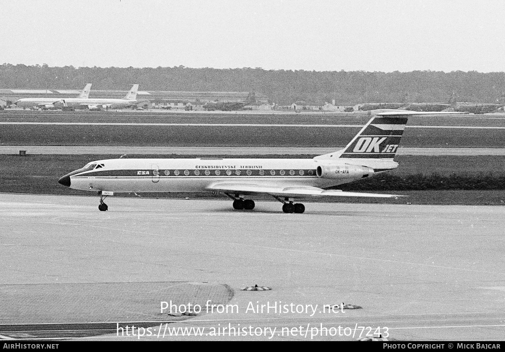 Aircraft Photo of OK-AFA | Tupolev Tu-134A | ČSA - Československé Aerolinie - Czechoslovak Airlines | AirHistory.net #7243