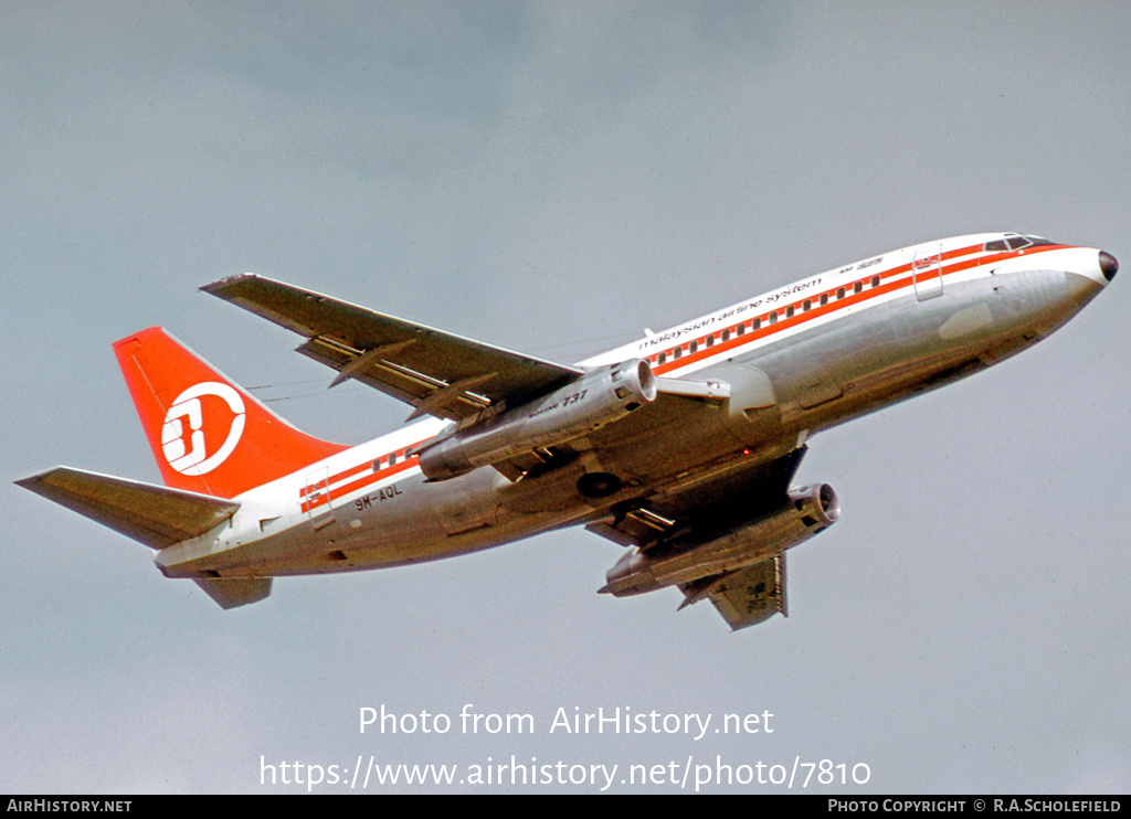 Aircraft Photo of 9M-AQL | Boeing 737-2H6/Adv | Malaysian Airline System - MAS | AirHistory.net #7810