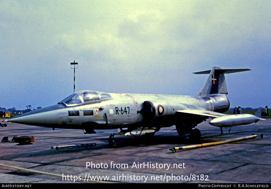 Aircraft Photo of R-647 | Lockheed F-104G Starfighter | Denmark - Air Force | AirHistory.net #8182