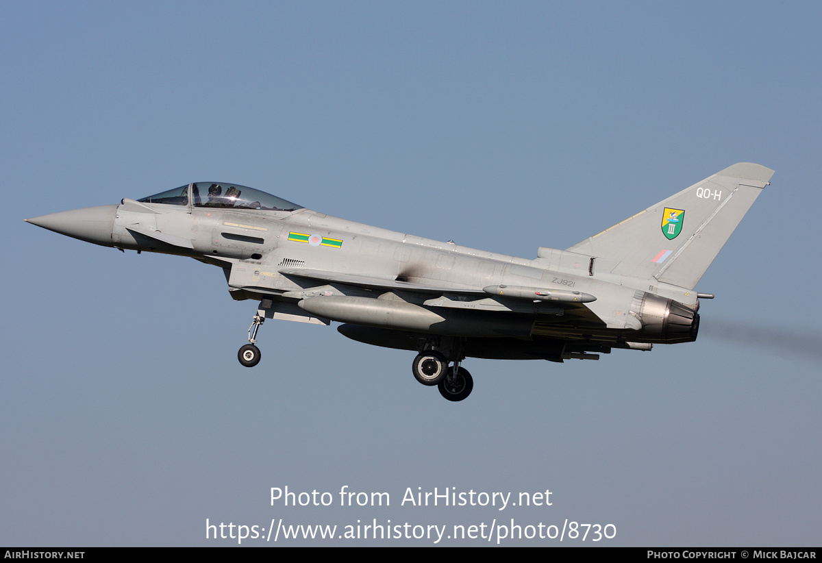 Aircraft Photo of ZJ921 | Eurofighter EF-2000 Typhoon FGR4 | UK - Air Force | AirHistory.net #8730