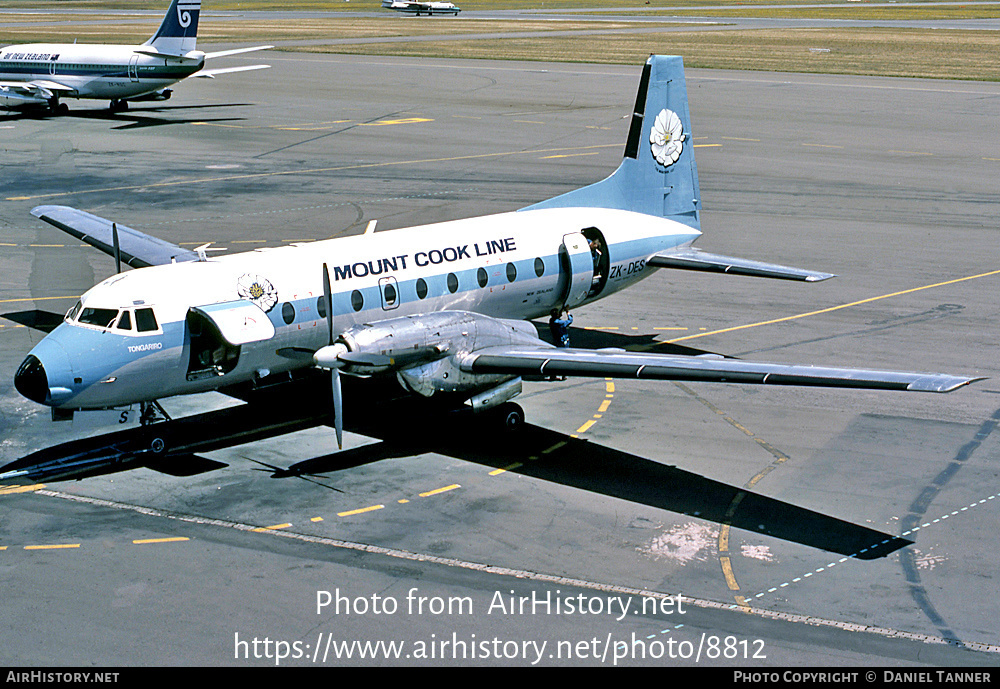 Aircraft Photo of ZK-DES | Hawker Siddeley HS-748 Srs2A/242 | Mount Cook Line | AirHistory.net #8812