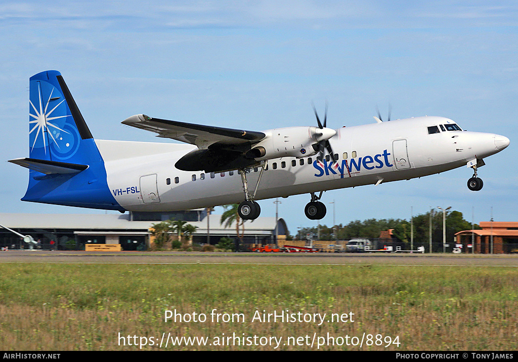 Aircraft Photo of VH-FSL | Fokker 50 | Skywest Airlines | AirHistory.net #8894