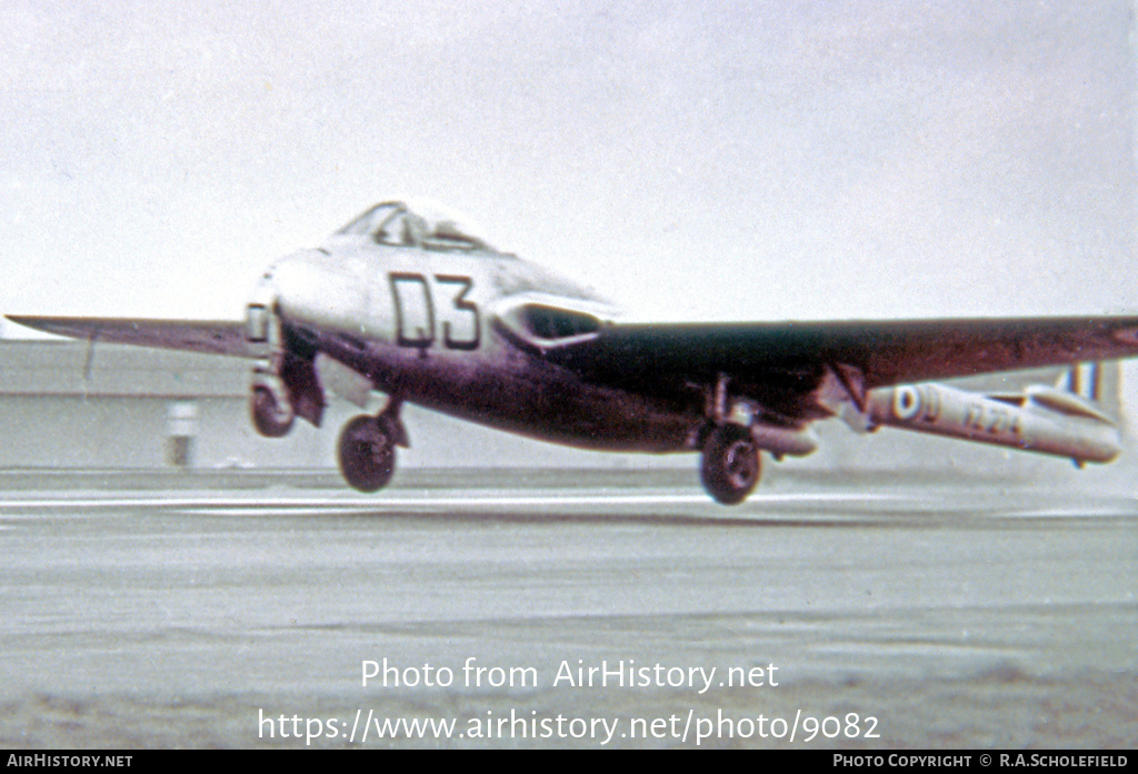 Aircraft Photo of VZ274 | De Havilland D.H. 100 Vampire FB5 | UK - Air Force | AirHistory.net #9082