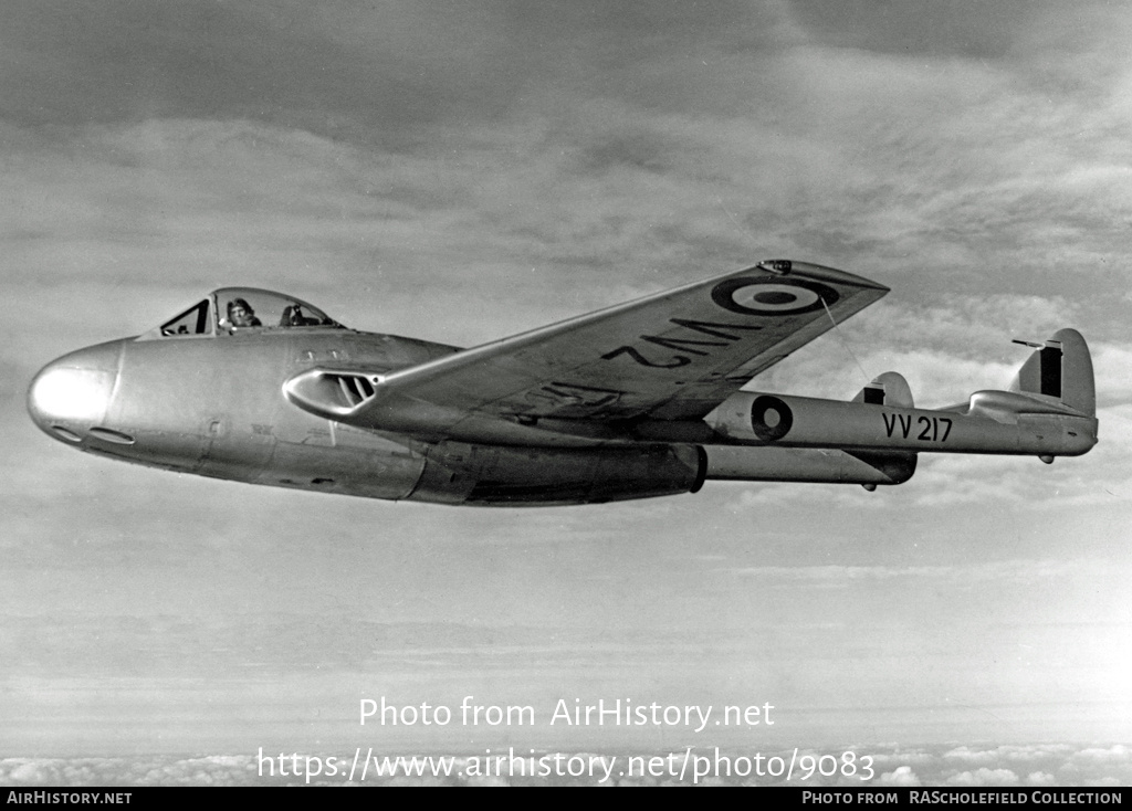 Aircraft Photo of VV217 | De Havilland D.H. 100 Vampire FB5 | De Havilland | AirHistory.net #9083