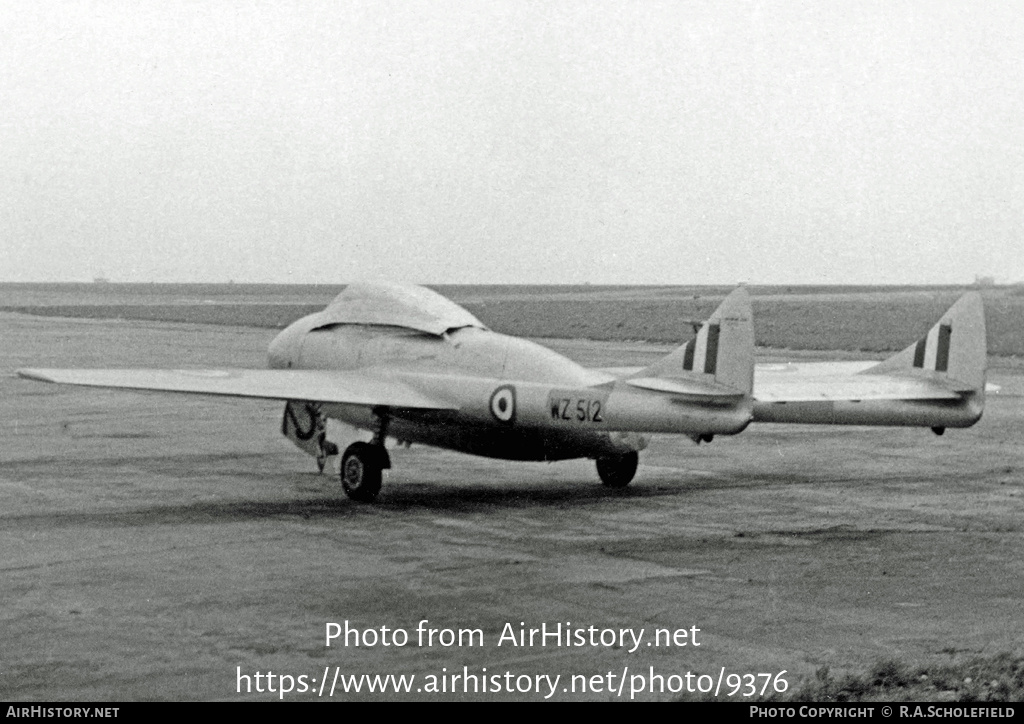 Aircraft Photo of WZ512 | De Havilland D.H. 115 Vampire T11 | UK - Air Force | AirHistory.net #9376