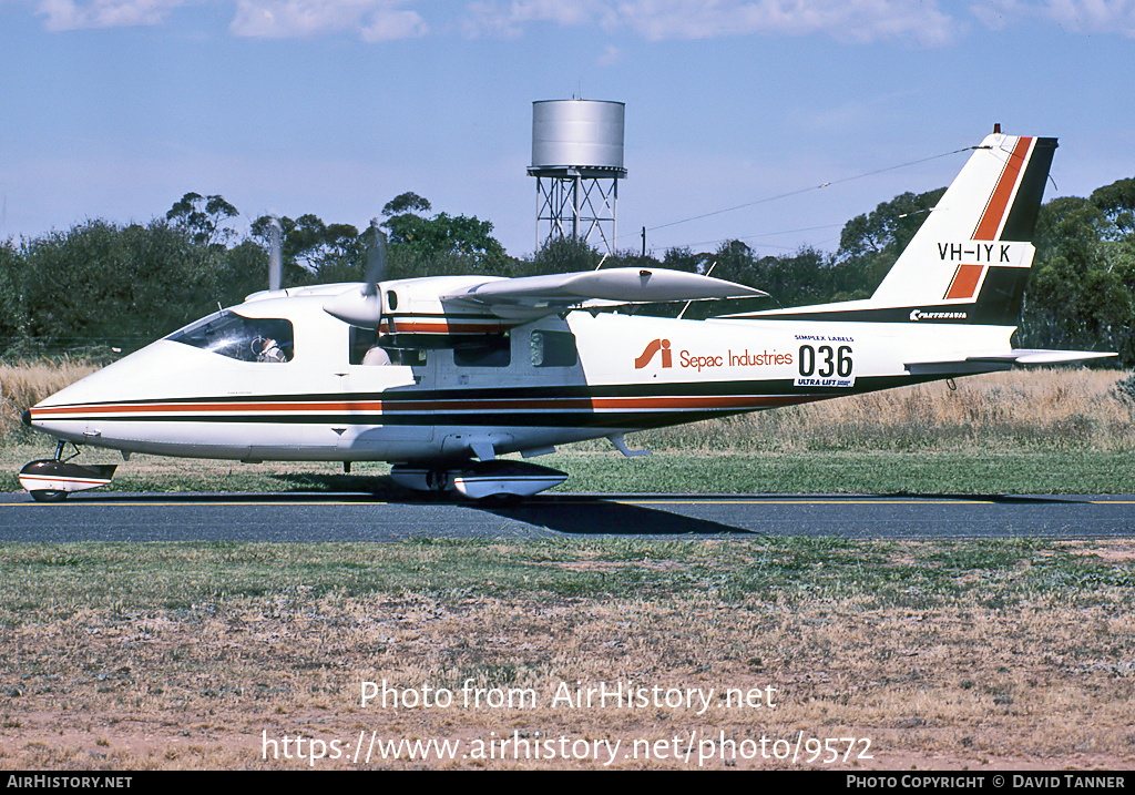 Aircraft Photo of VH-IYK | Partenavia P-68B | Sepac Industries | AirHistory.net #9572