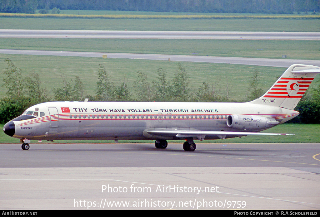 Aircraft Photo of TC-JAG | McDonnell Douglas DC-9-32 | THY Türk Hava Yolları - Turkish Airlines | AirHistory.net #9759