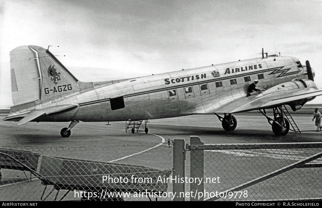 Aircraft Photo of G-AGZG | Douglas C-47A Skytrain | Scottish Airlines | AirHistory.net #9778