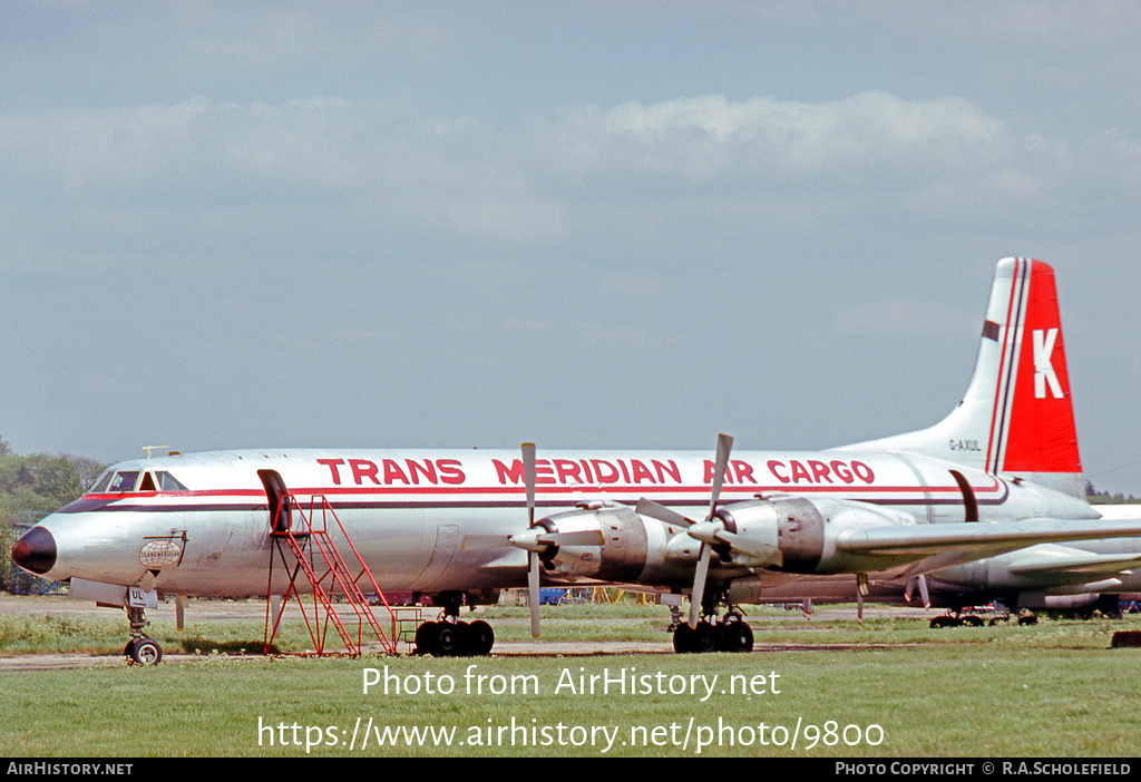 Aircraft Photo of G-AXUL | Canadair CL-44D4-2 | Transmeridian Air Cargo | AirHistory.net #9800